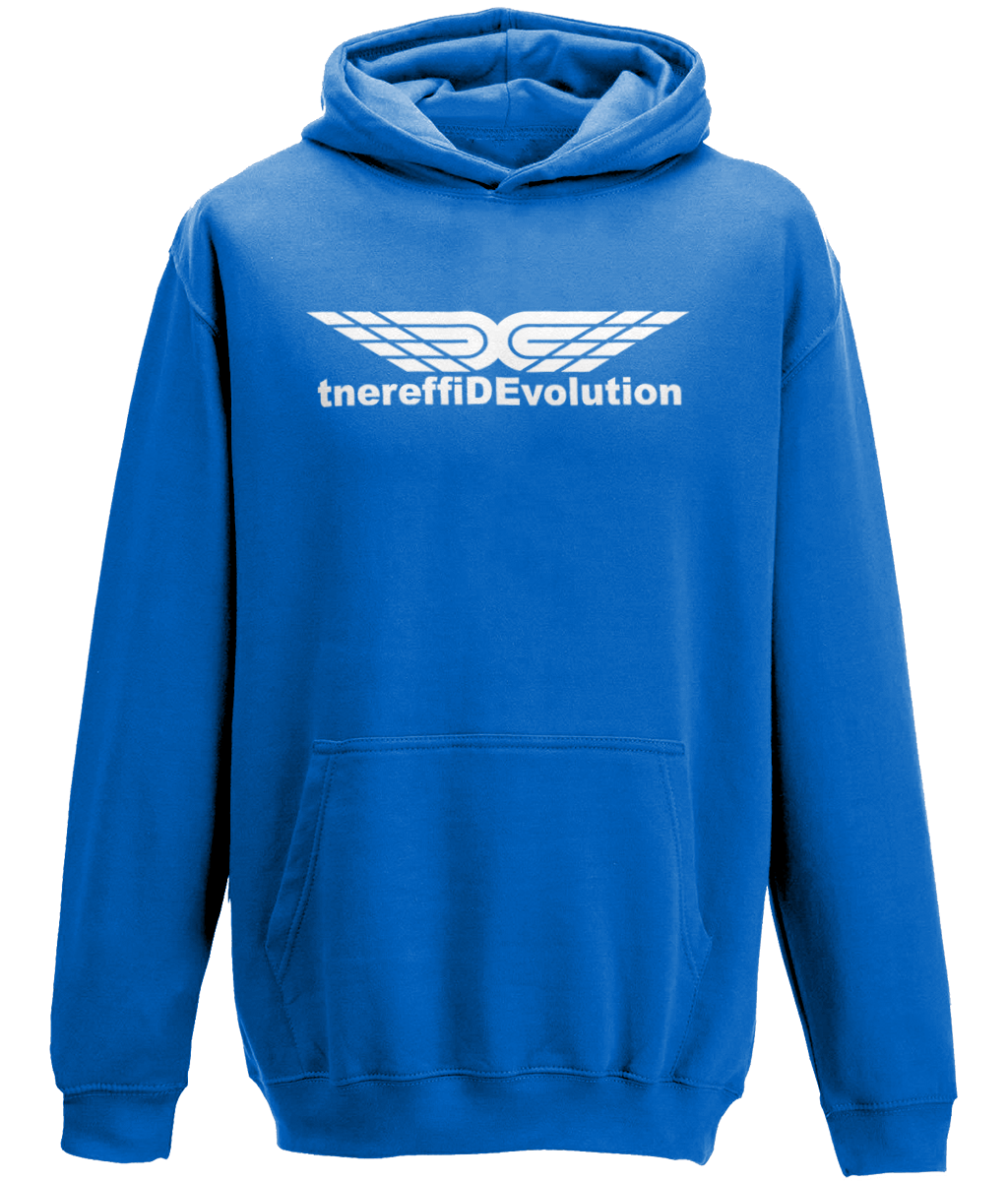 Different Evolution: Classic Kids Unisex Hoodie JH001J L-White Logo1: (Other Colour-Variants available)