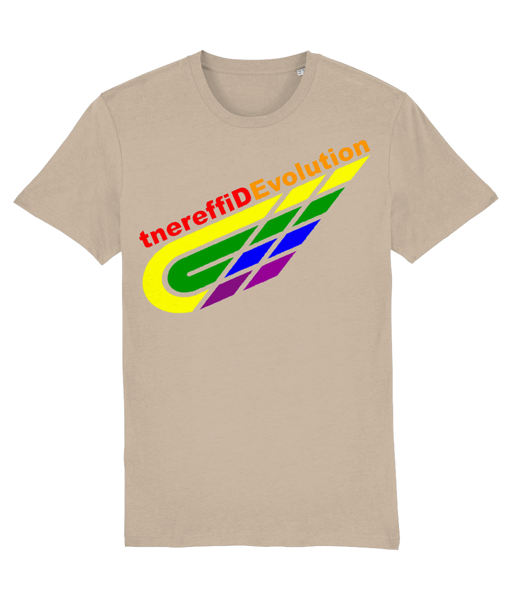 Different Evolution: Eco Creator Adult Unisex T-Shirt SX001 L-Rainbow Logo2: (Other Colour-Variants available)