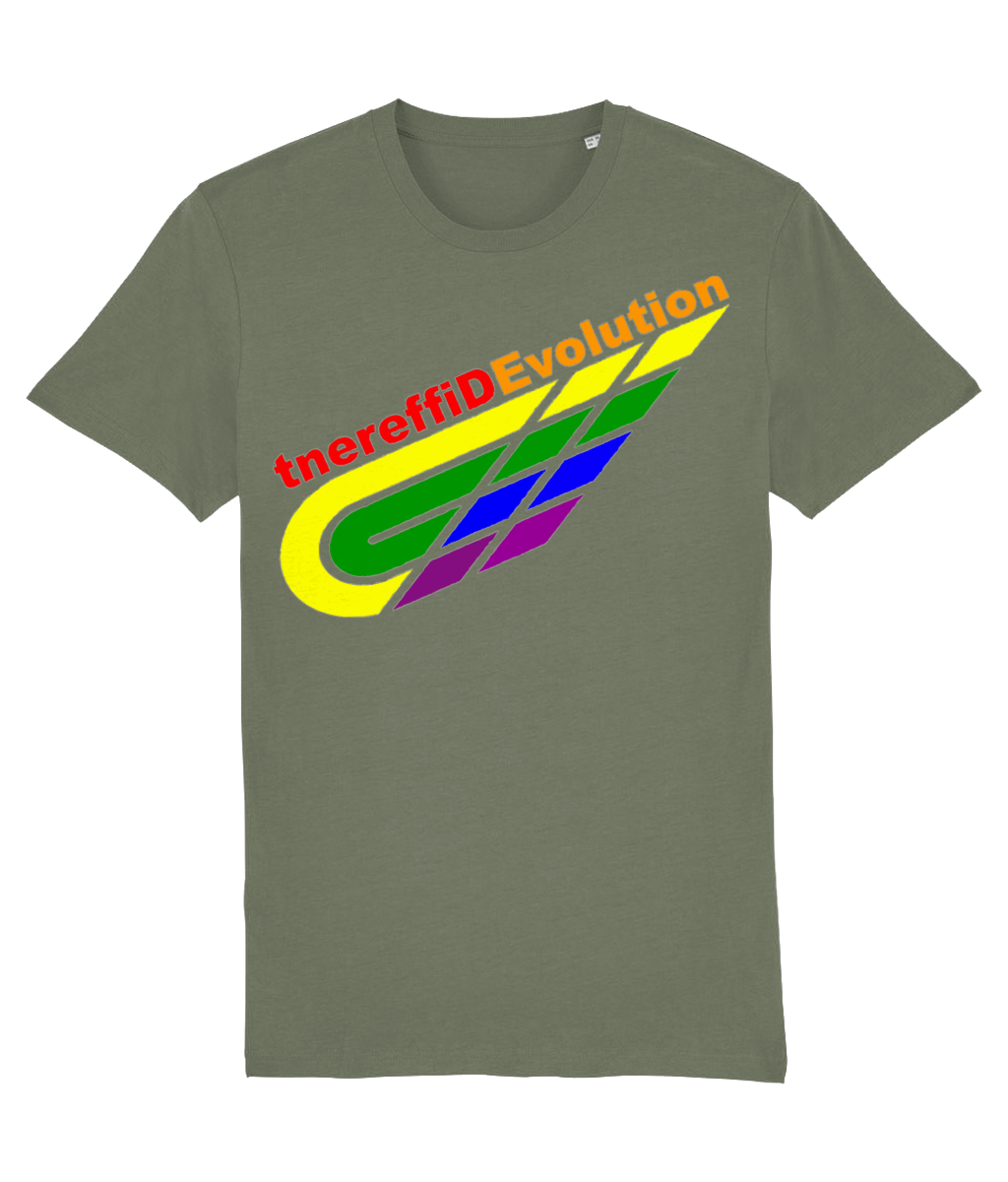 Different Evolution: Eco Creator Adult Unisex T-Shirt SX001 L-Rainbow Logo2: (Other Colour-Variants available)