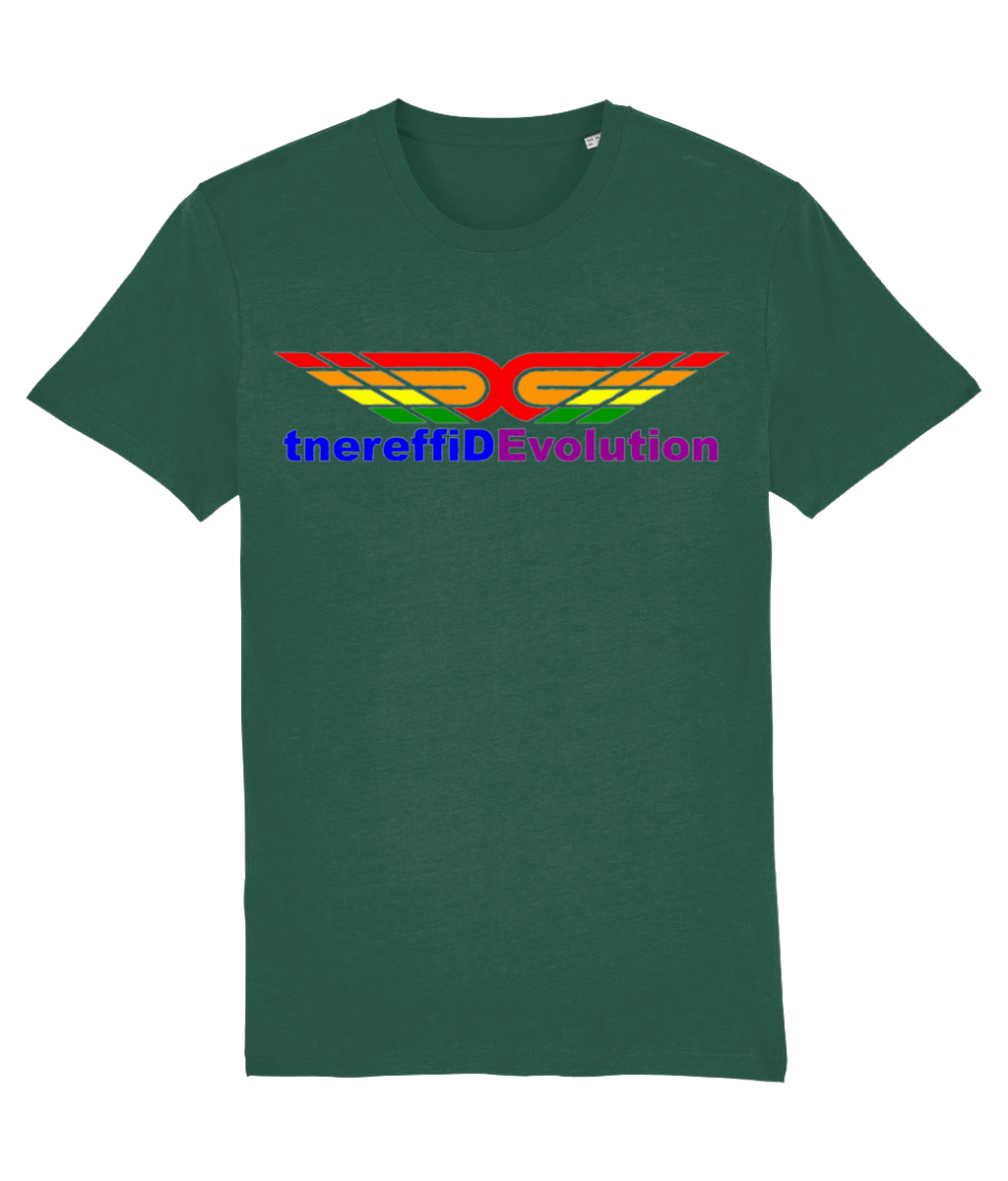 Different Evolution: Eco Creator Adult Unisex T-Shirt SX001 L-Rainbow Logo1: (Other Colour-Variants available)