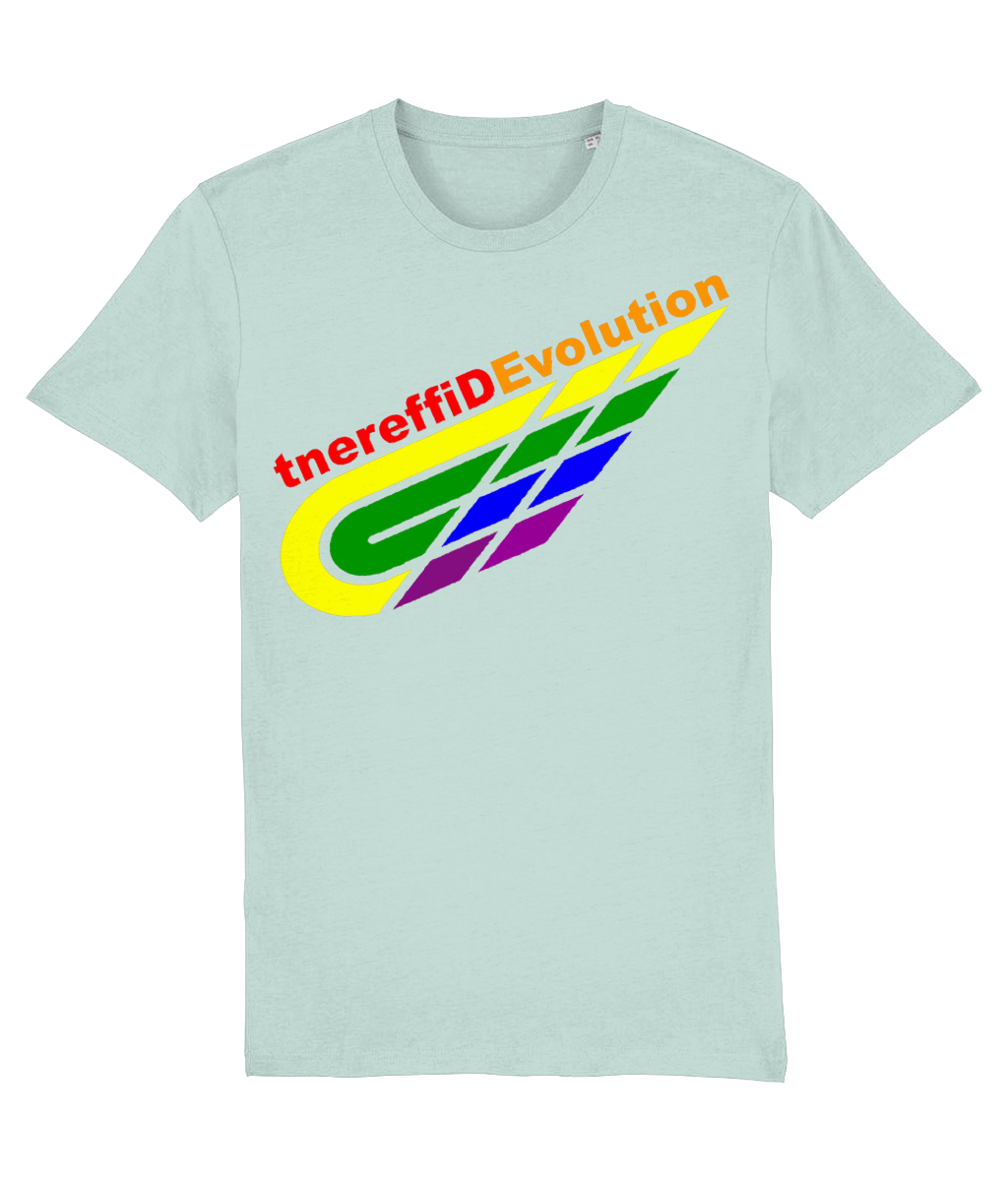 Different Evolution: Eco Creator Adult Unisex T-Shirt SX001 L-Rainbow Logo2: (Other Colour-Variants available)