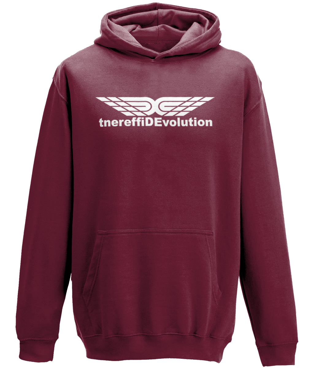 Different Evolution: Classic Kids Unisex Hoodie JH001J L-White Logo1: (Other Colour-Variants available)