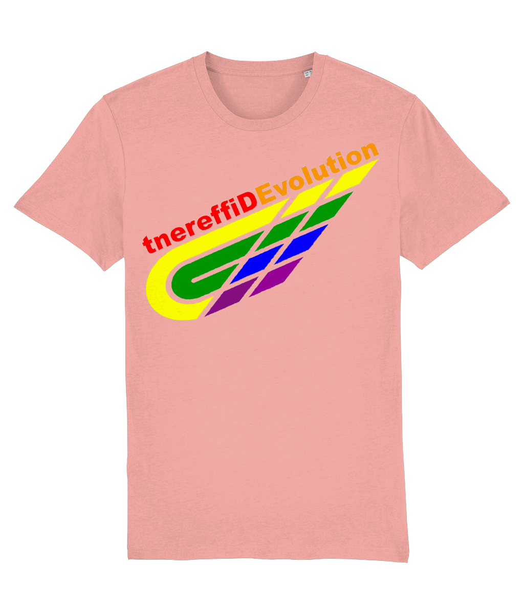 Different Evolution: Eco Creator Adult Unisex T-Shirt SX001 L-Rainbow Logo2: (Other Colour-Variants available)