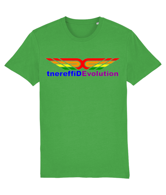 Different Evolution: Eco Creator Adult Unisex T-Shirt SX001 L-Rainbow Logo1: (Other Colour-Variants available)