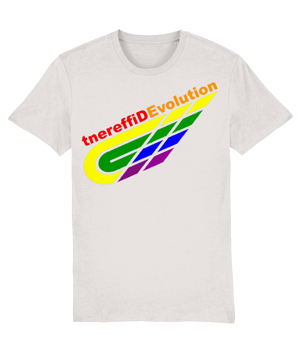 Different Evolution: Eco Creator Adult Unisex T-Shirt SX001 L-Rainbow Logo2: (Other Colour-Variants available)