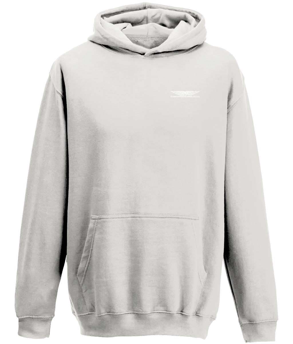 Different Evolution: Classic Kids Unisex Hoodie JH001J S-White Logo1: (Other Colour-Variants available)