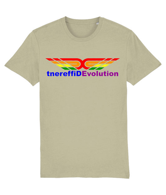 Different Evolution: Eco Creator Adult Unisex T-Shirt SX001 L-Rainbow Logo1: (Other Colour-Variants available)