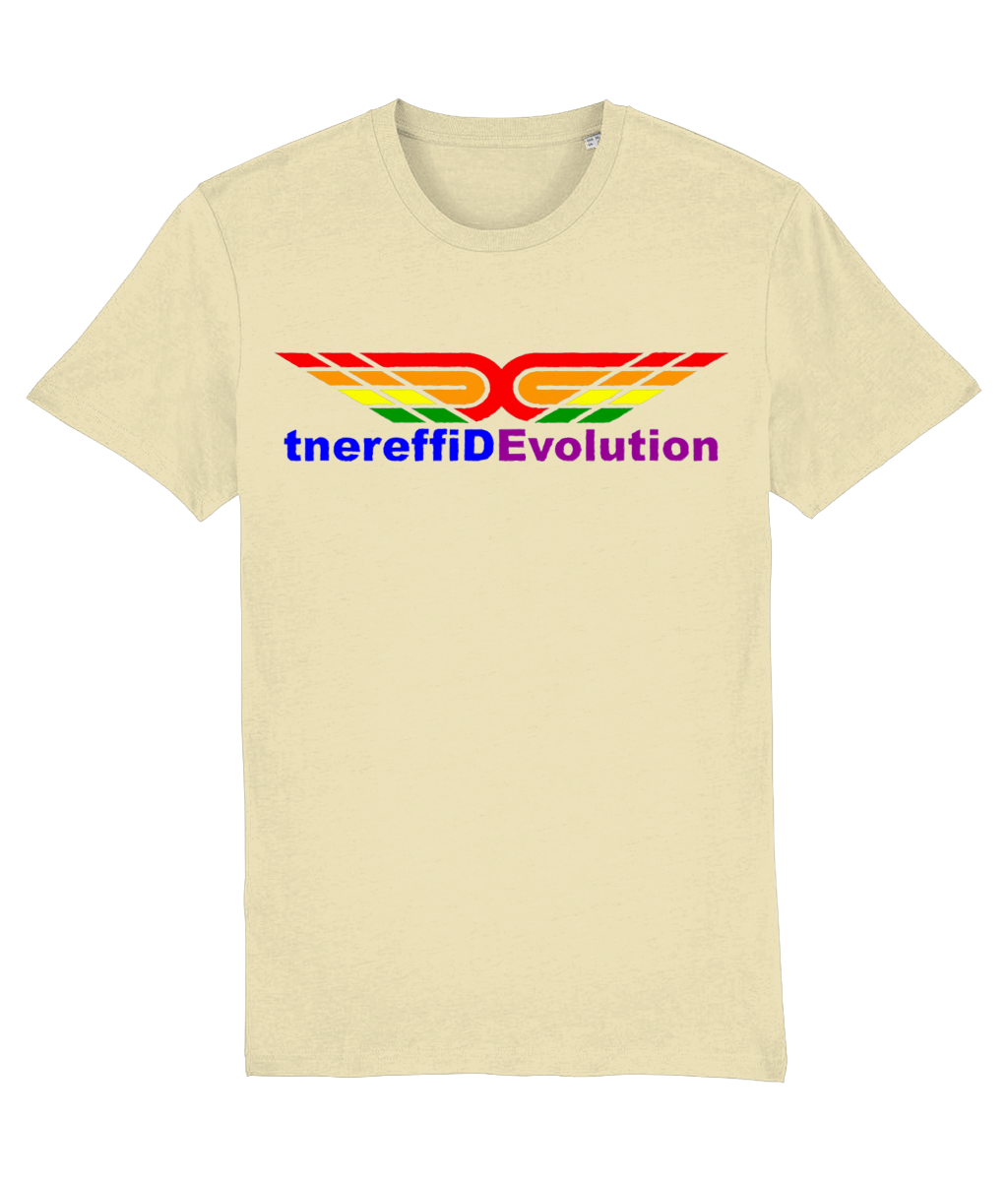 Different Evolution: Eco Creator Adult Unisex T-Shirt SX001 L-Rainbow Logo1: (Other Colour-Variants available)