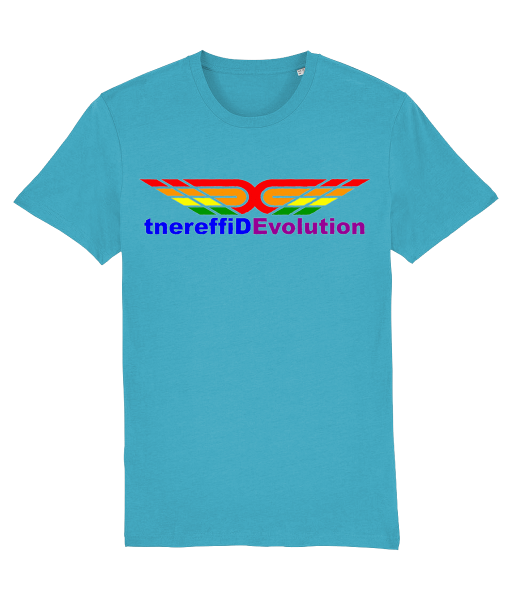 Different Evolution: Eco Creator Adult Unisex T-Shirt SX001 L-Rainbow Logo1: (Other Colour-Variants available)