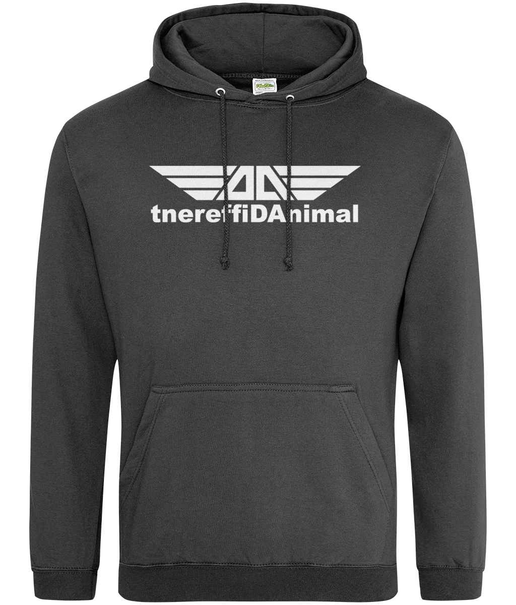 Different Animal: College Adult Unisex Hoodie JH001 L-White Logo1: (Other Colour-Variants available)