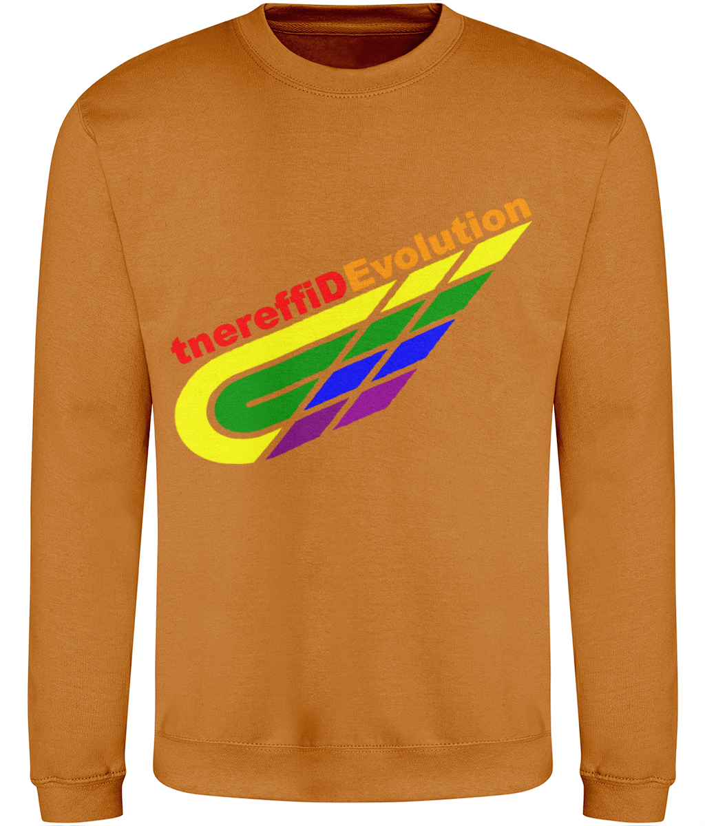 Different Evolution: Just Classic Adult Unisex Sweatshirt JH030 L-Rainbow Logo2: (Other Colour-Variants available)