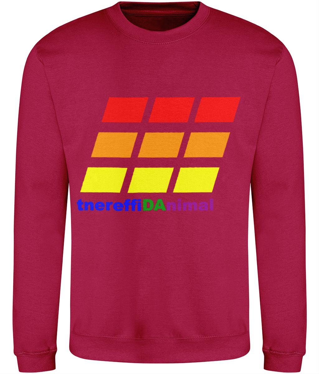 Different Animal: Just Classic Adult Unisex Sweatshirt JH030 L-Rainbow Logo2: (Other Colour-Variants available)