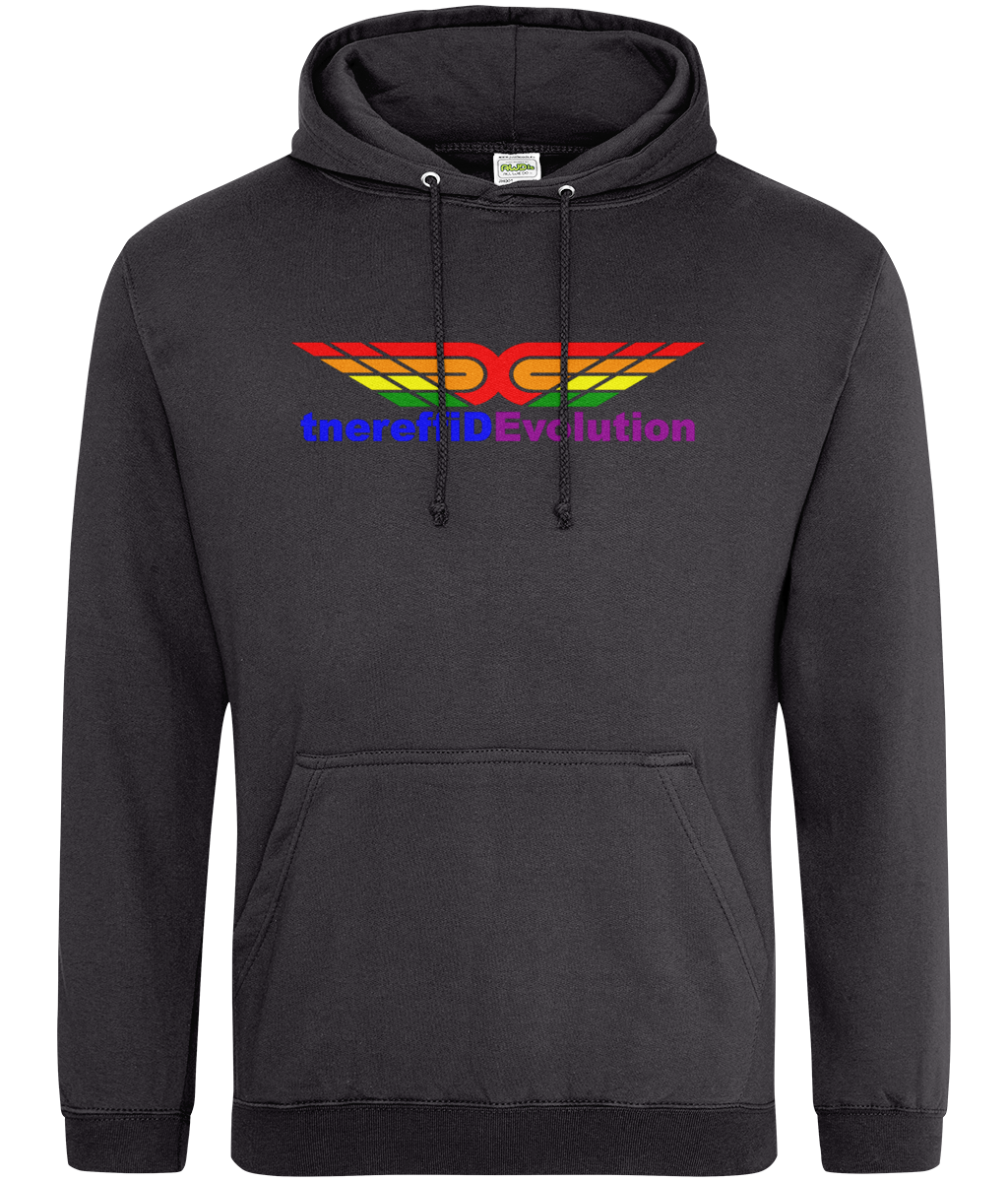 Different Evolution: College Adult Unisex Hoodie JH001 L-Rainbow Logo1: (Other Colour-Variants available)