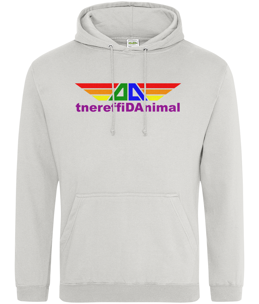 Different Animal: College Adult Unisex Hoodie  JH001 L-Rainbow Logo1: (Other Colour-Variants available)