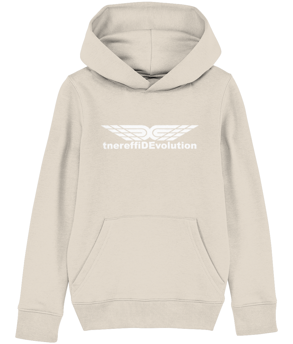 Different Evolution: Eco Kids Unisex Hoodie SX006 L-White Logo1: (Other Colour-Variants available)