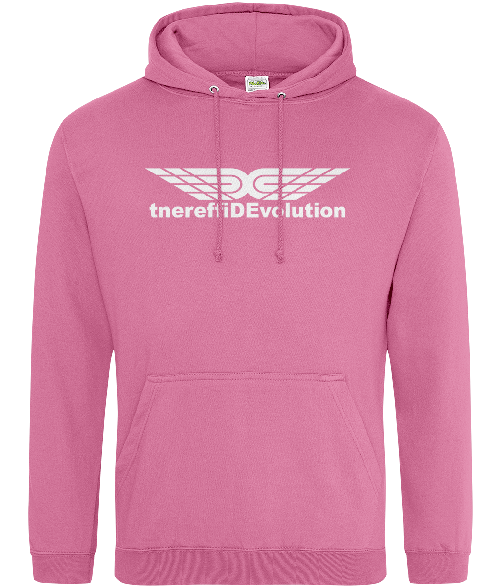 Different Evolution: College Adult Unisex Hoodie JH001 L-White Logo1: (Other Colour-Variants available)