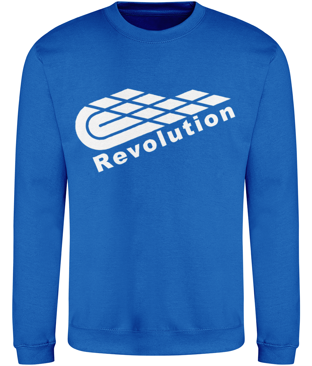 Revolution: Just Classic Adult Unisex Sweatshirt JH030 L-White Logo: (Other Colour-Variants available)