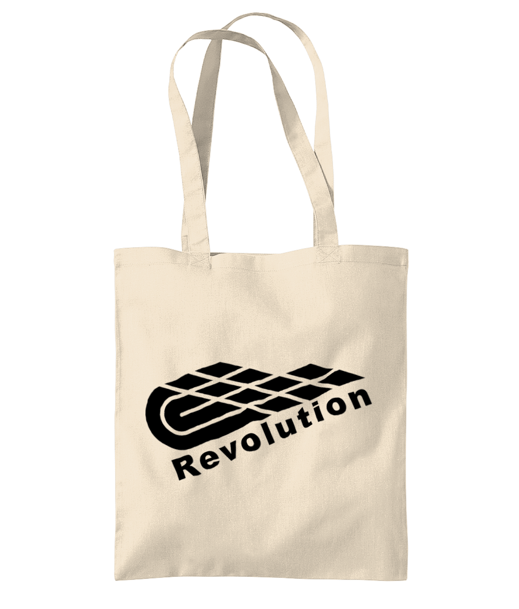 Revolution: Eco Organic Premium Cotton Tote Bag WM261 L-Black Logo: (Other Colour-Variants available)