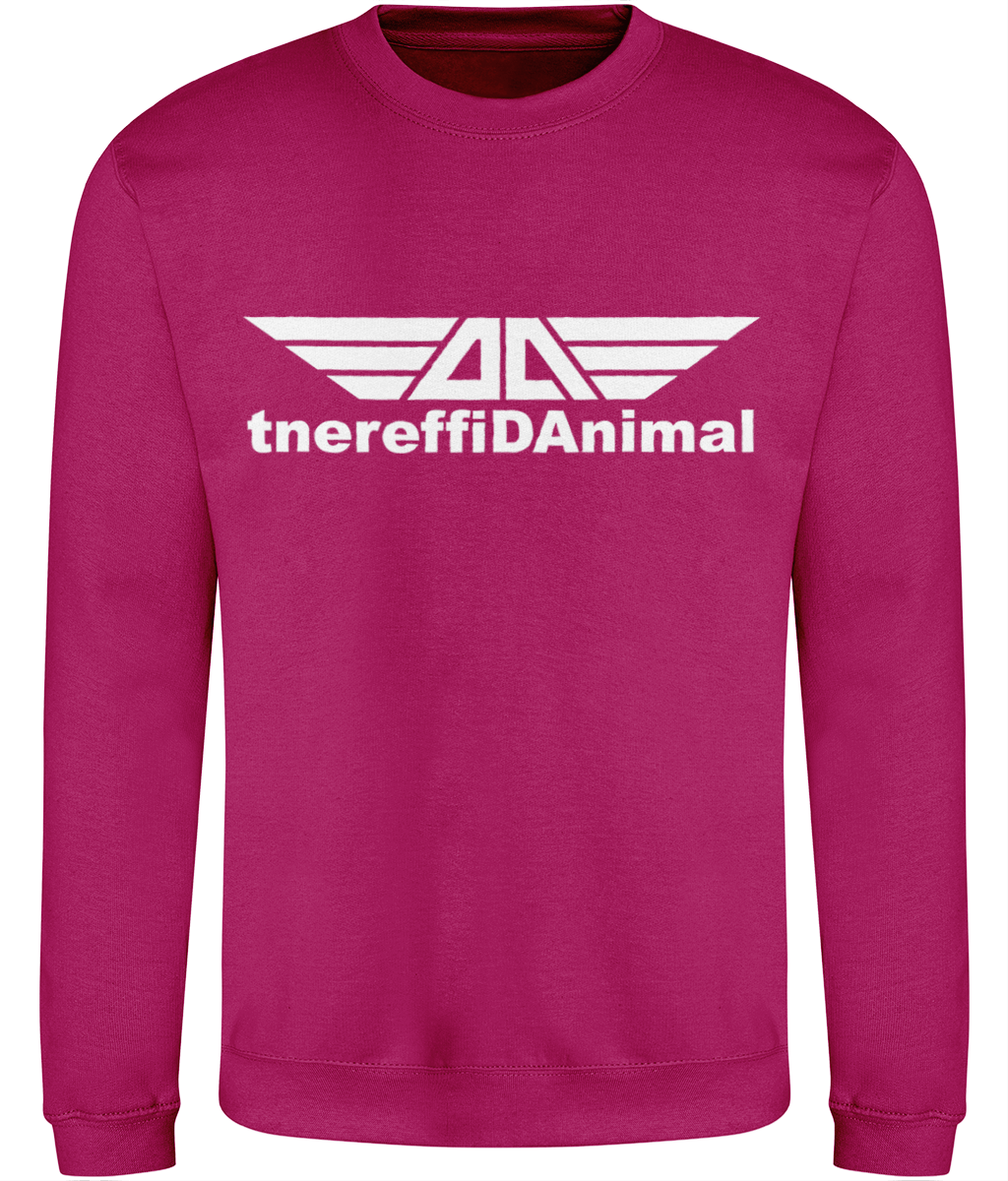 Different Animal: Just Classic Adult Unisex Sweatshirt JH030 L-White Logo1: (Other Colour-Variants available)