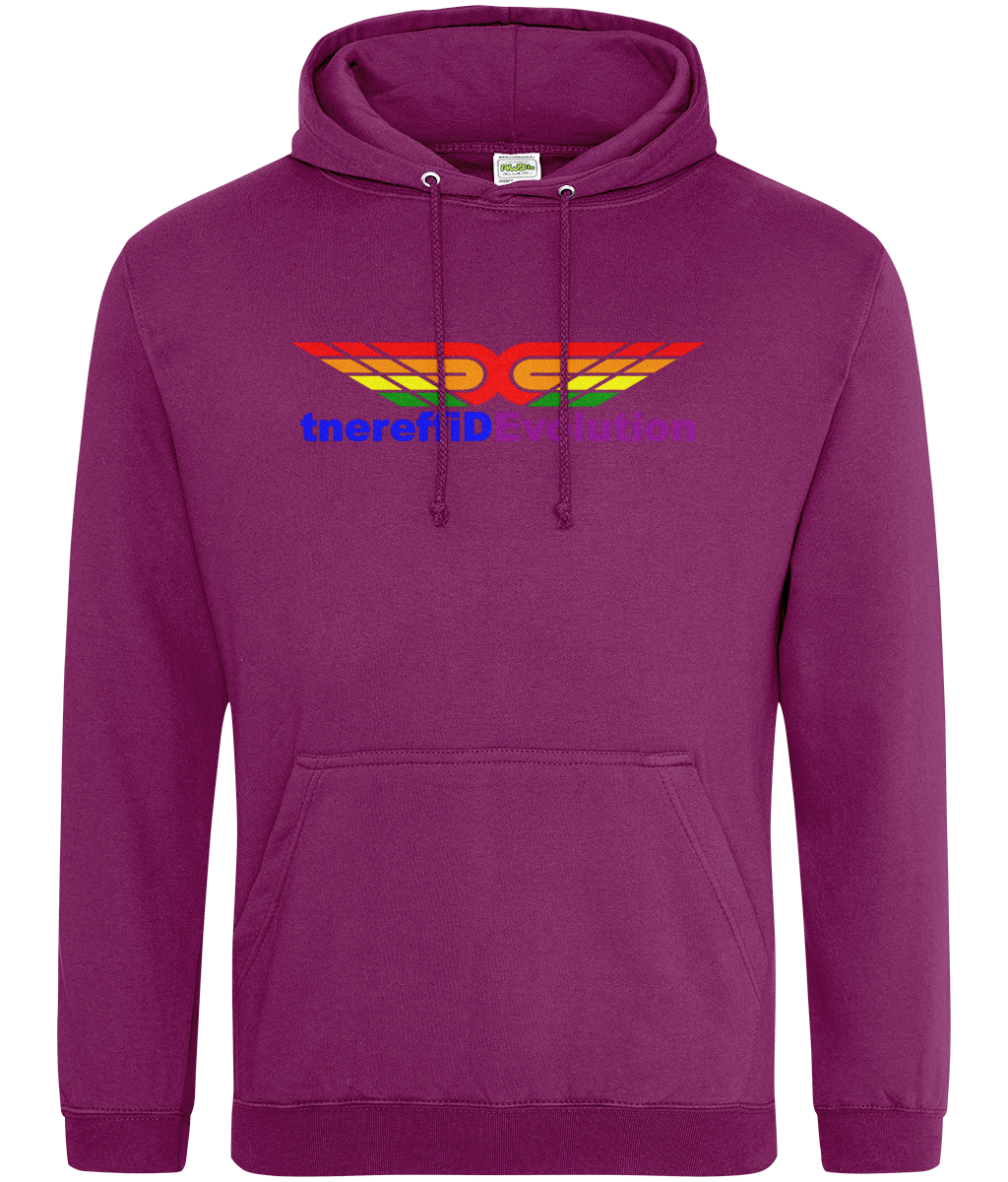 Different Evolution: College Adult Unisex Hoodie JH001 L-Rainbow Logo1: (Other Colour-Variants available)