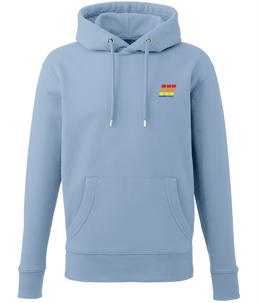 Different Animal: Eco Men Hoodie / Adult Unisex Hoodie AM001 S-Rainbow Logo2: (Other Colour-Variants available)