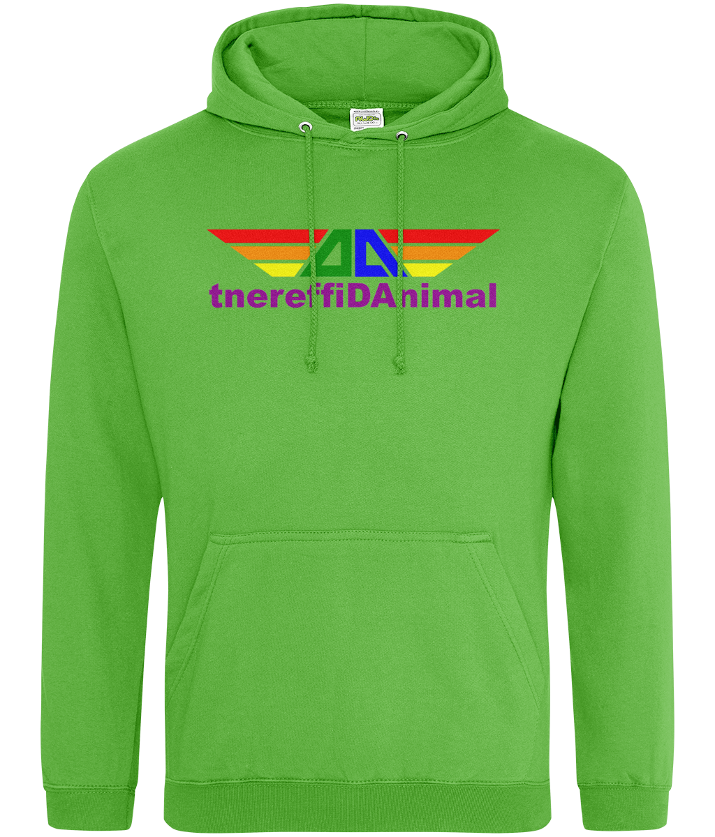 Different Animal: College Adult Unisex Hoodie  JH001 L-Rainbow Logo1: (Other Colour-Variants available)