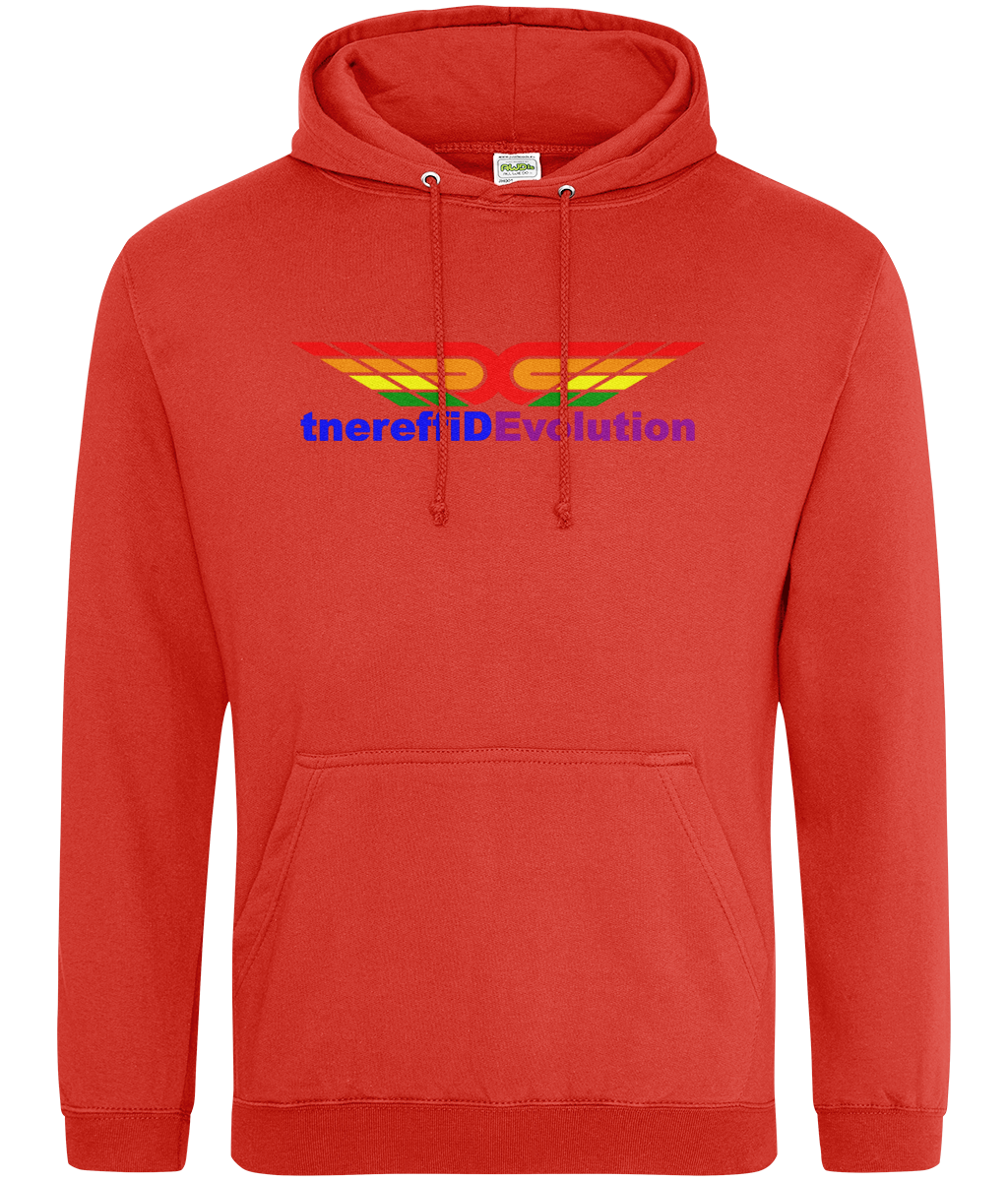 Different Evolution: College Adult Unisex Hoodie JH001 L-Rainbow Logo1: (Other Colour-Variants available)