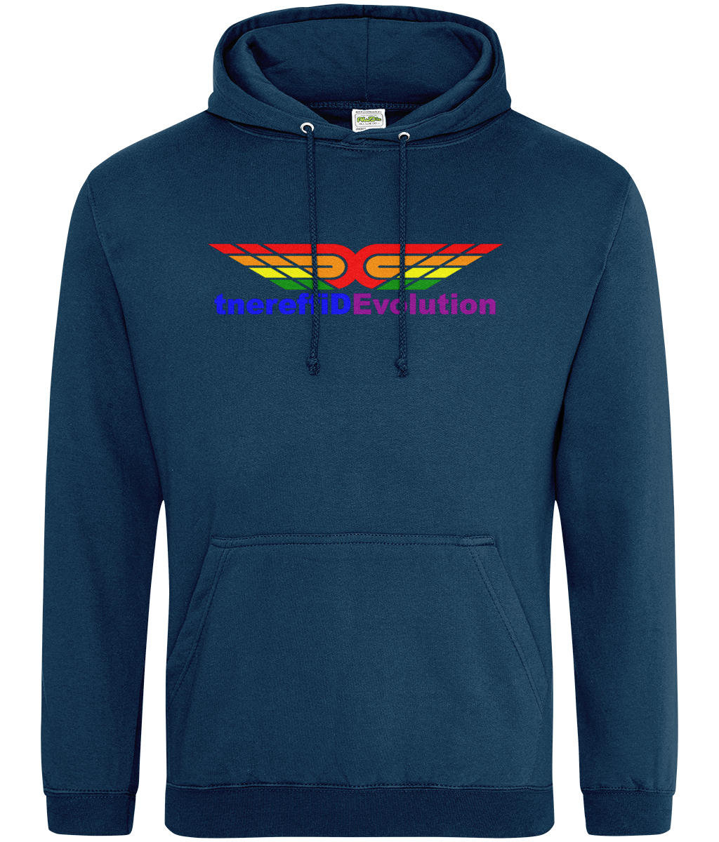 Different Evolution: College Adult Unisex Hoodie JH001 L-Rainbow Logo1: (Other Colour-Variants available)