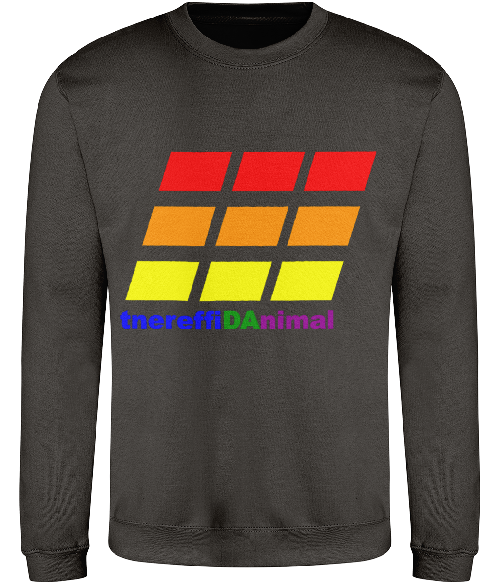 Different Animal: Just Classic Adult Unisex Sweatshirt JH030 L-Rainbow Logo2: (Other Colour-Variants available)