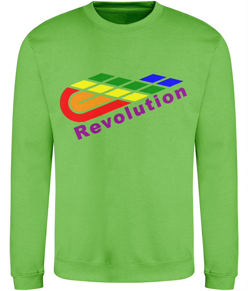 Revolution: Just Classic Adult Unisex Sweatshirt JH030 L-Rainbow Logo: (Other Colour-Variants available)