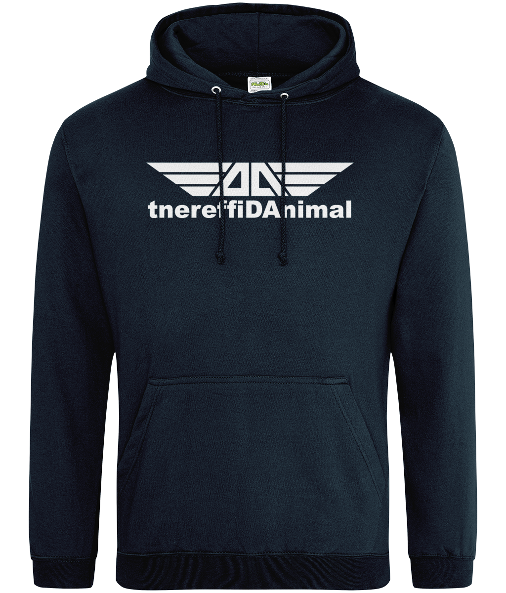 Different Animal: College Adult Unisex Hoodie JH001 L-White Logo1: (Other Colour-Variants available)