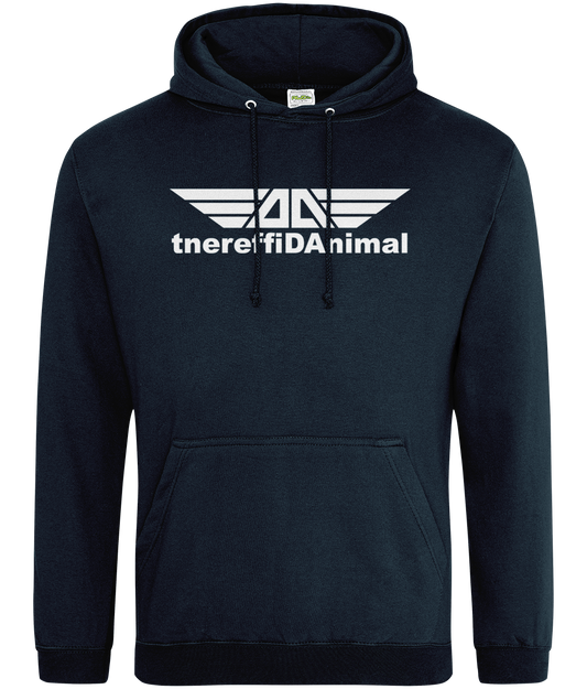 Different Animal: College Adult Unisex Hoodie JH001 L-White Logo1: (Other Colour-Variants available)