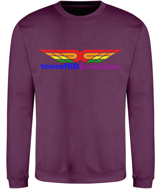 Different Evolution: Just Classic Adult Unisex Sweatshirt JH030 L-Rainbow Logo1: (Other Colour-Variants available)