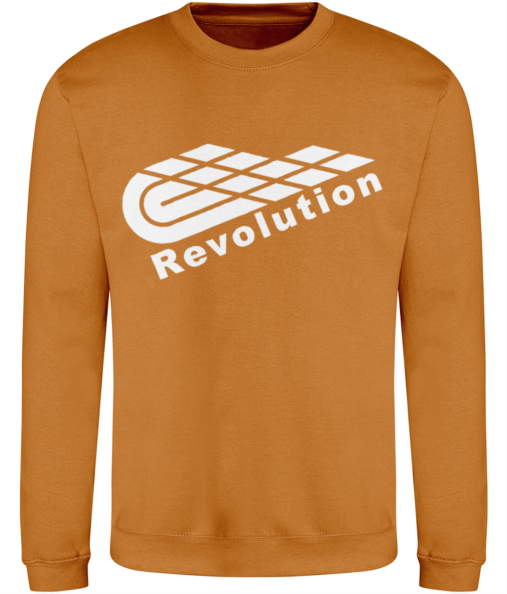 Revolution: Just Classic Adult Unisex Sweatshirt JH030 L-White Logo: (Other Colour-Variants available)