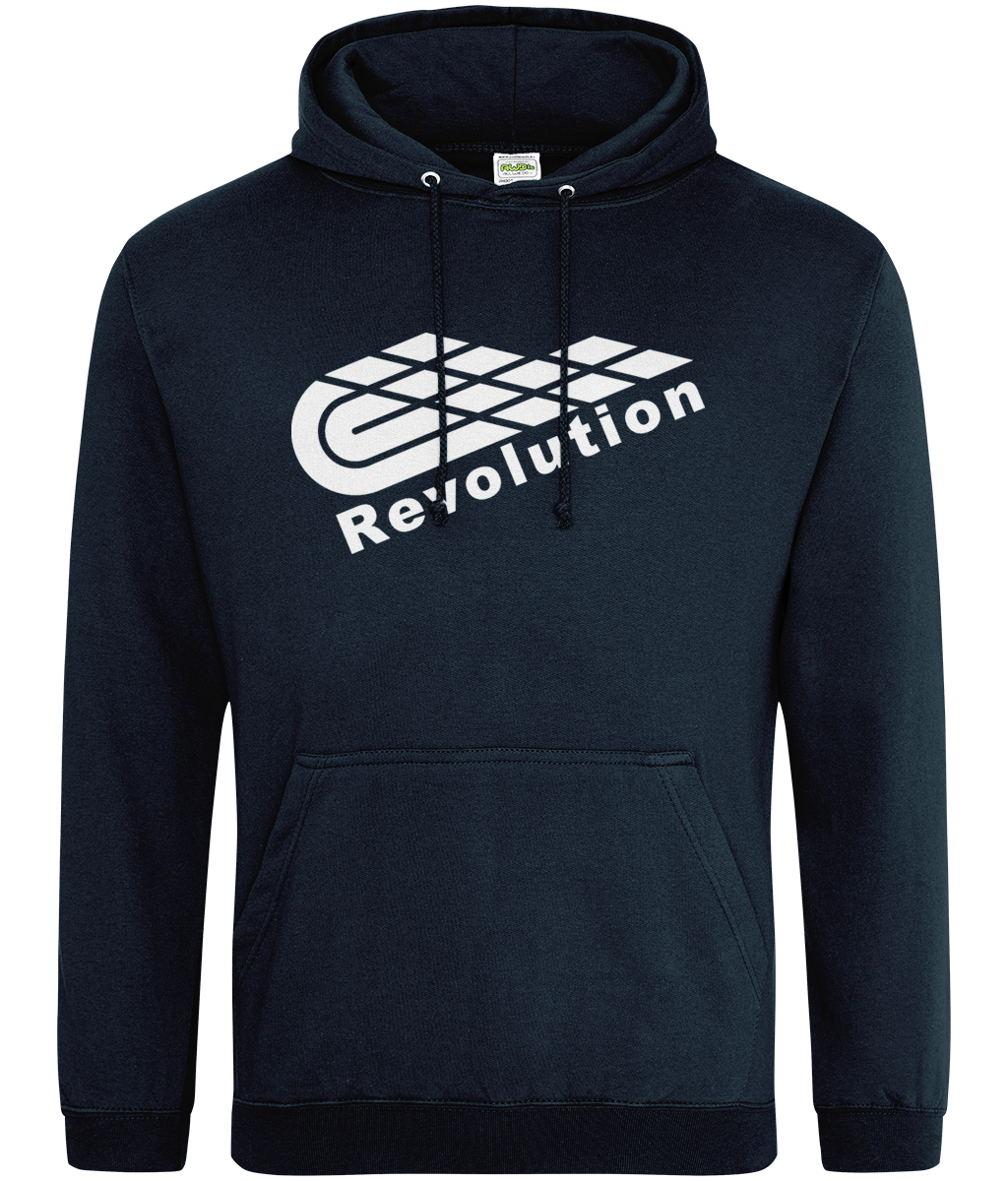 Revolution: College Adult Unisex Hoodie JH001 L-White Logo: (Other Colour-Variants available)