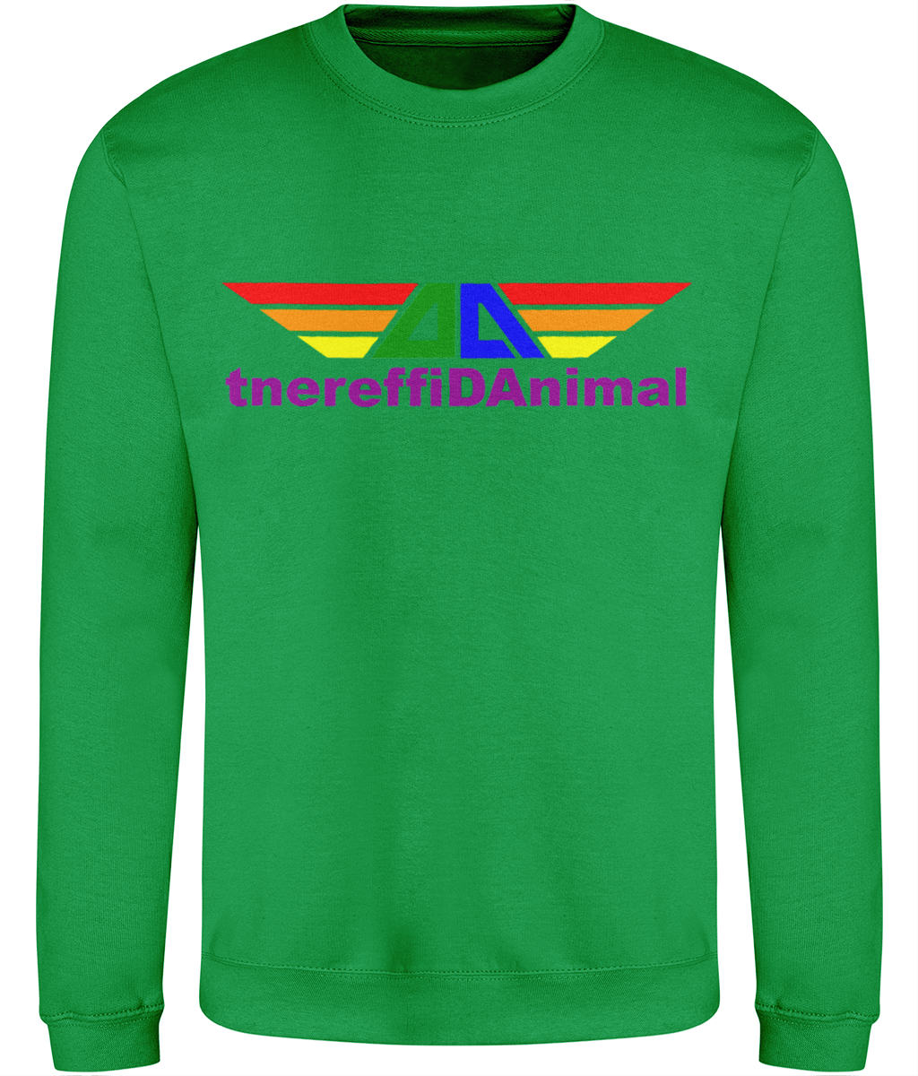 Different Animal: Just Classic Adult Unisex Sweatshirt JH030 L-Rainbow Logo1: (Other Colour-Variants available)