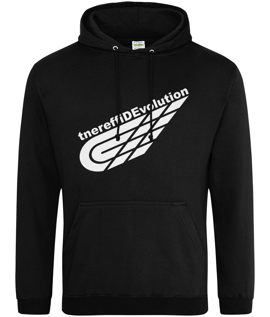 Different Evolution: College Adult Unisex Hoodie JH001 L-White Logo2: (Other Colour-Variants available)