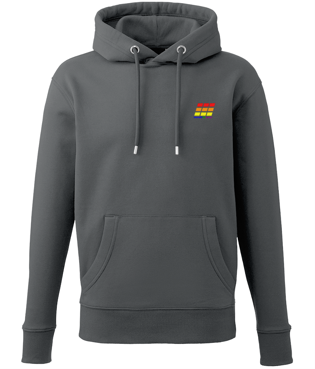 Different Animal: Eco Men Hoodie / Adult Unisex Hoodie AM001 S-Rainbow Logo2: (Other Colour-Variants available)