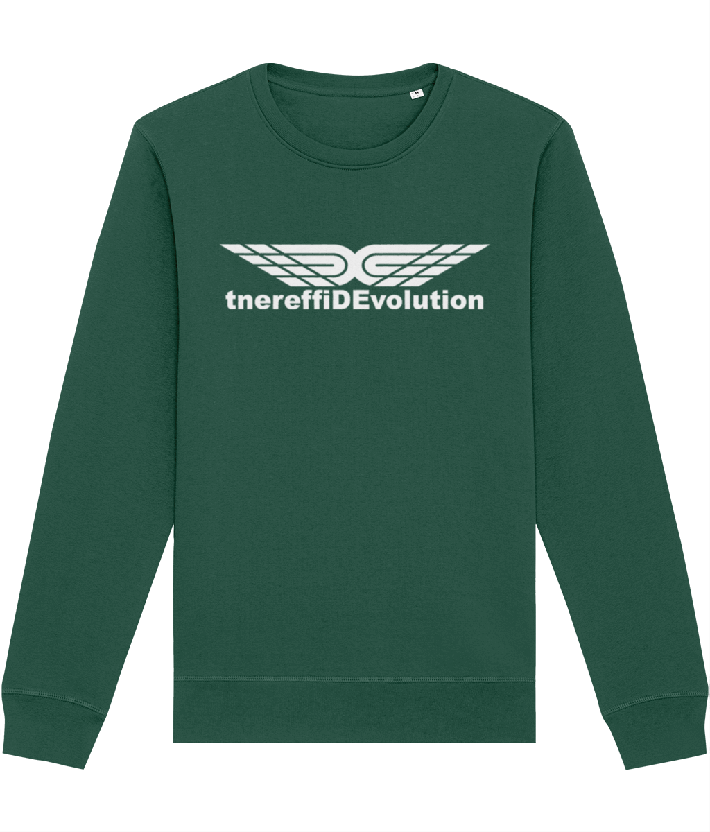 Different Evolution: Eco Roller Adult Unisex Sweatshirt SX137 L-White Logo1: (Other Colour-Variants available)