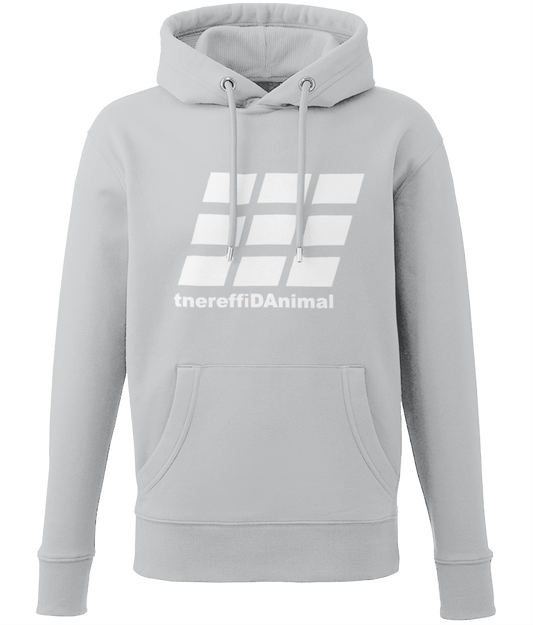 Different Animal: Eco Men Hoodie / Adult Unisex Hoodie AM001 L-White Logo2: (Other Colour-Variants available)