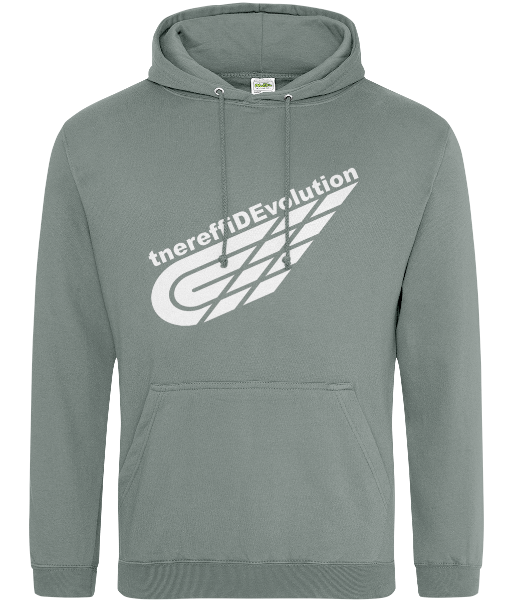 Different Evolution: College Adult Unisex Hoodie JH001 L-White Logo2: (Other Colour-Variants available)