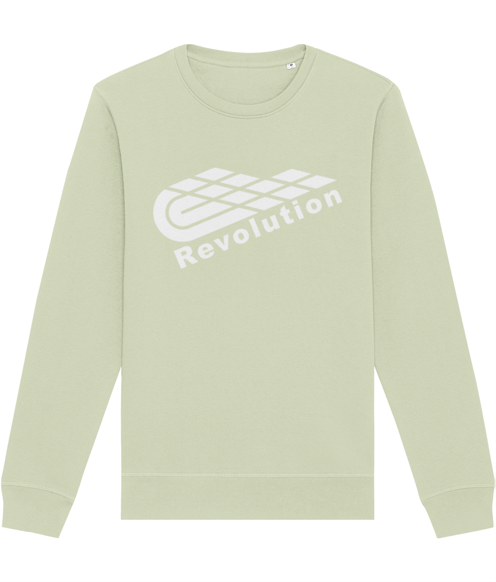 Revolution: Eco Roller Adult Unisex Sweatshirt SX137 L-White Logo: (Other Colour-Variants available)