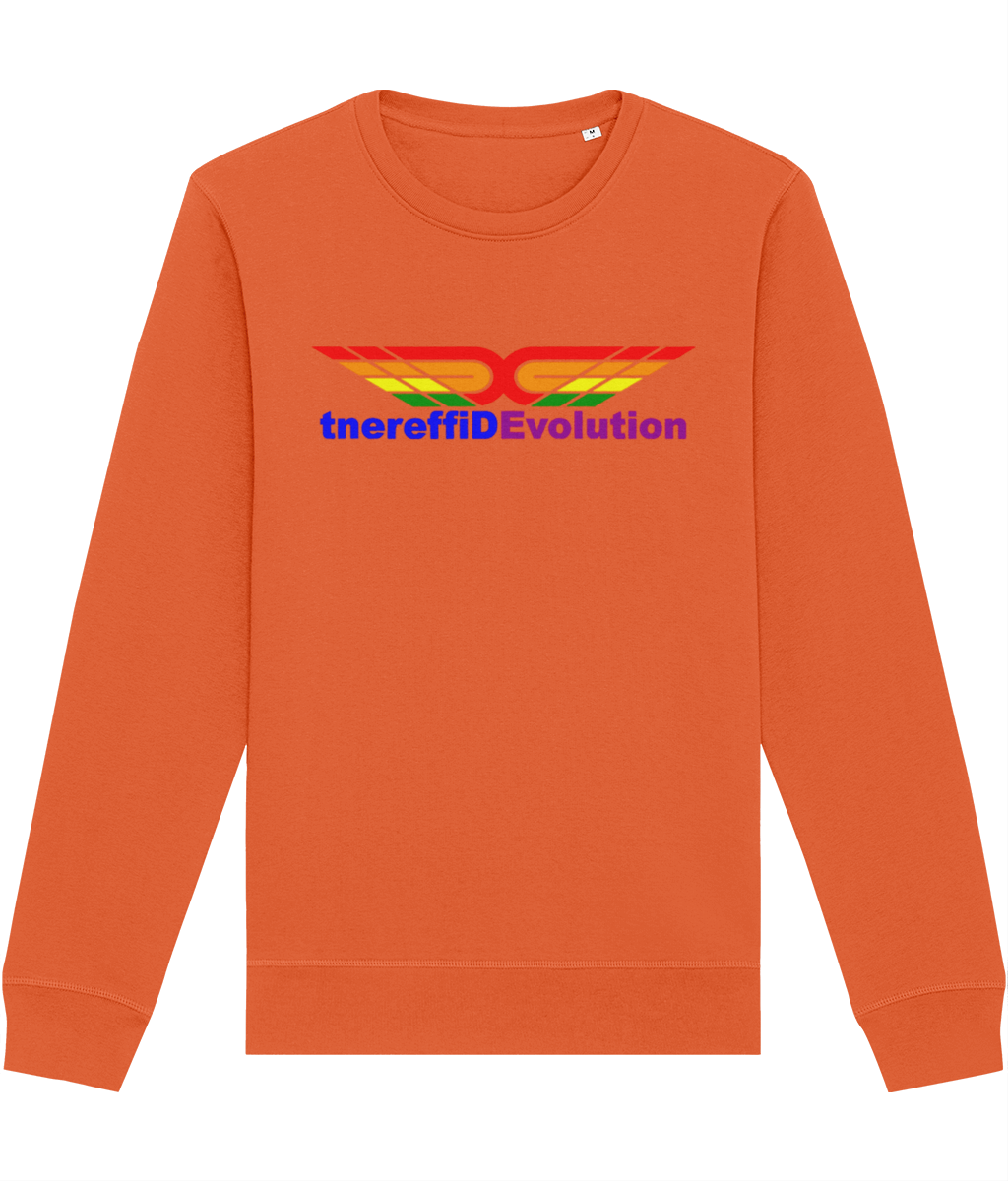 Different Evolution: Eco Roller Adult Unisex Sweatshirt SX137 L-Rainbow Logo1: (Other Colour-Variants available)