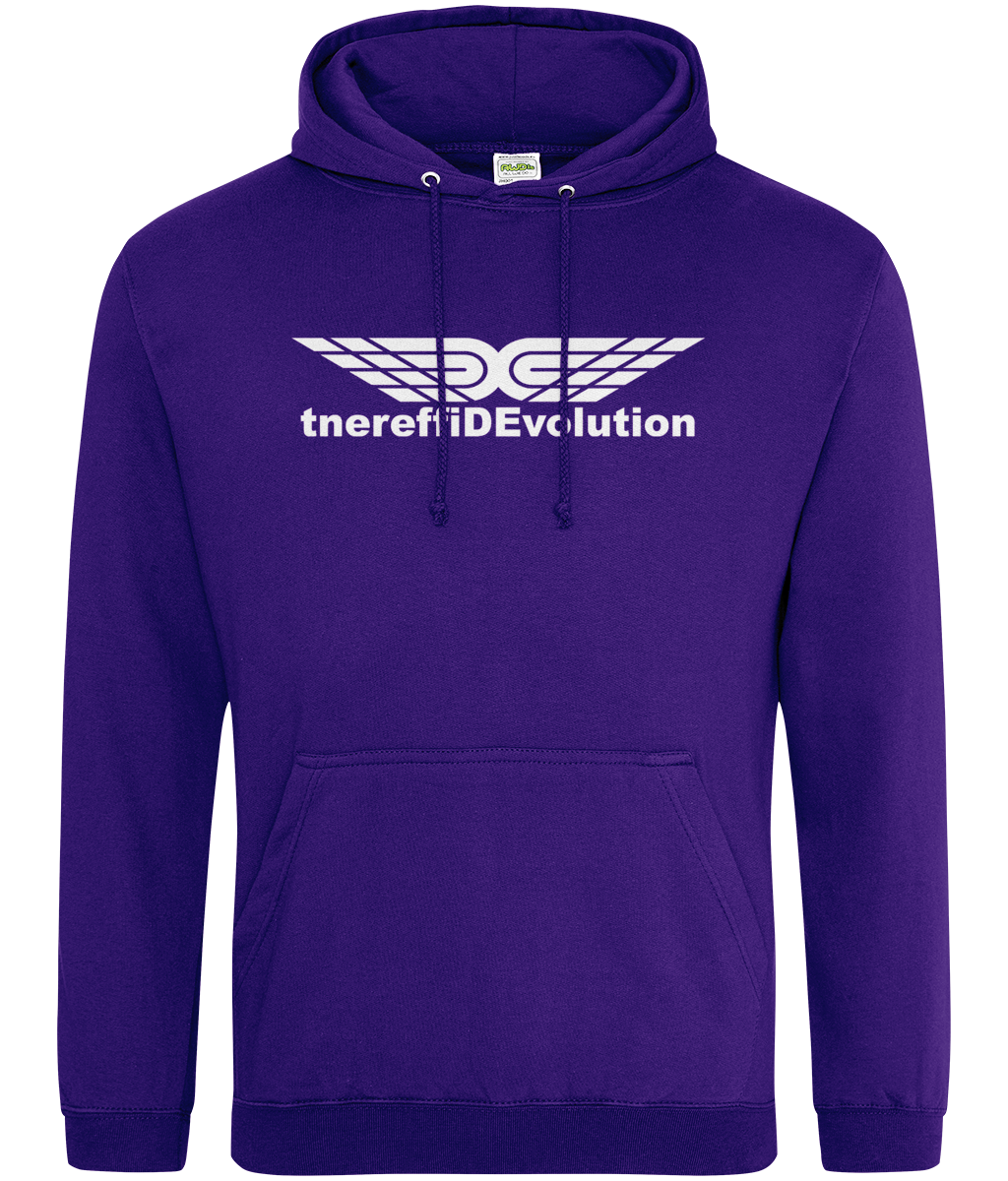 Different Evolution: College Adult Unisex Hoodie JH001 L-White Logo1: (Other Colour-Variants available)