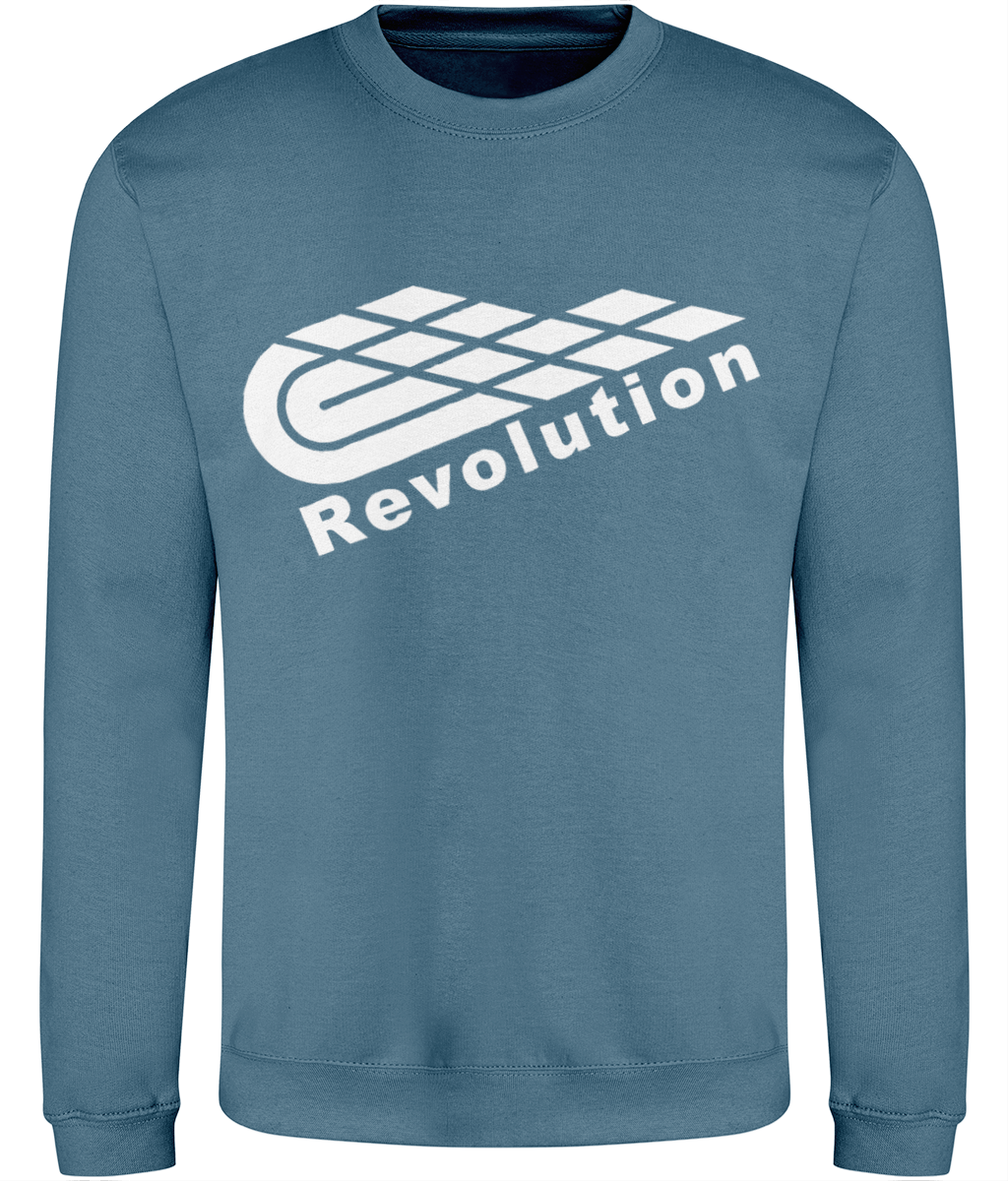 Revolution: Just Classic Adult Unisex Sweatshirt JH030 L-White Logo: (Other Colour-Variants available)