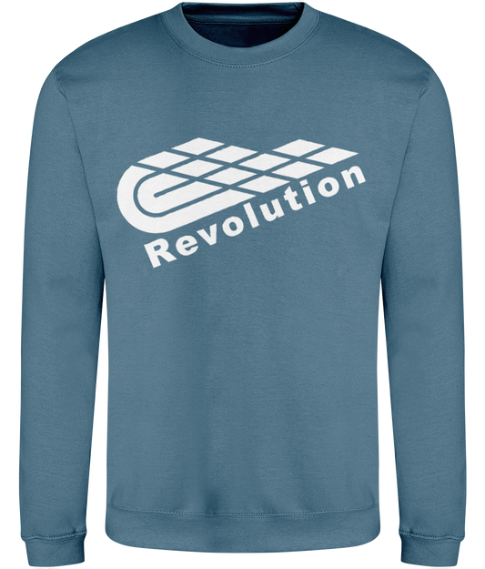 Revolution: Just Classic Adult Unisex Sweatshirt JH030 L-White Logo: (Other Colour-Variants available)