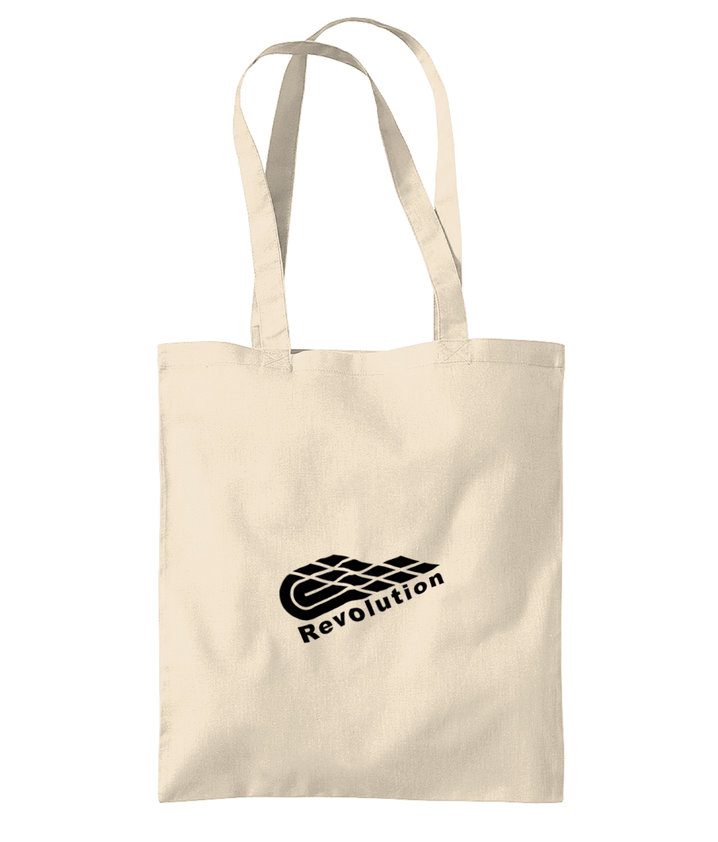 Revolution: Eco Organic Premium Cotton Tote Bag WM261 S-Black Logo: (Other Colour-Variants available)