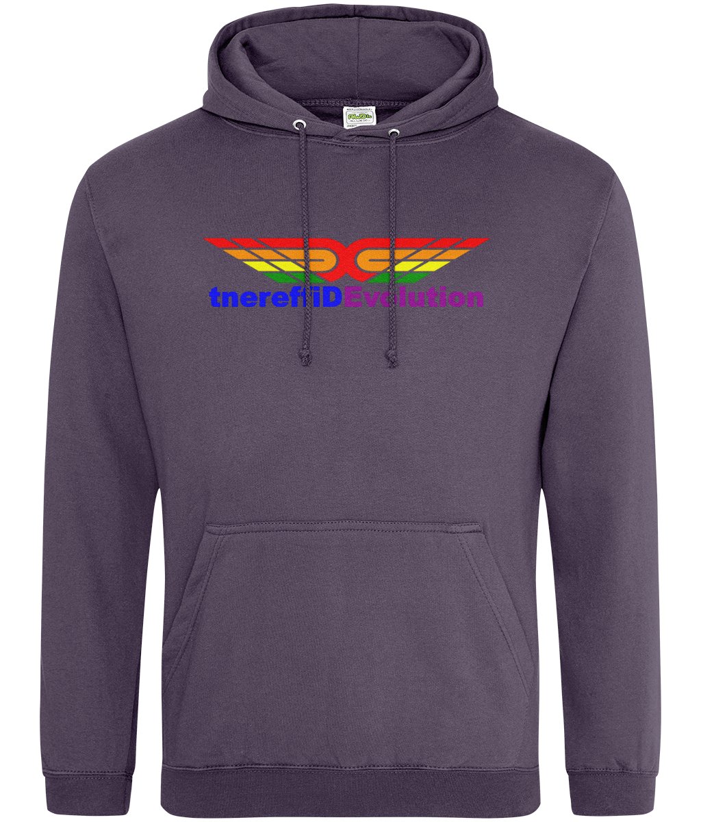 Different Evolution: College Adult Unisex Hoodie JH001 L-Rainbow Logo1: (Other Colour-Variants available)