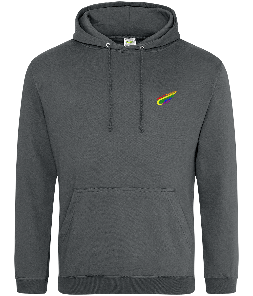 Different Evolution: College Adult Unisex Hoodie JH001 S-Rainbow Logo2: (Other Colour-Variants available)