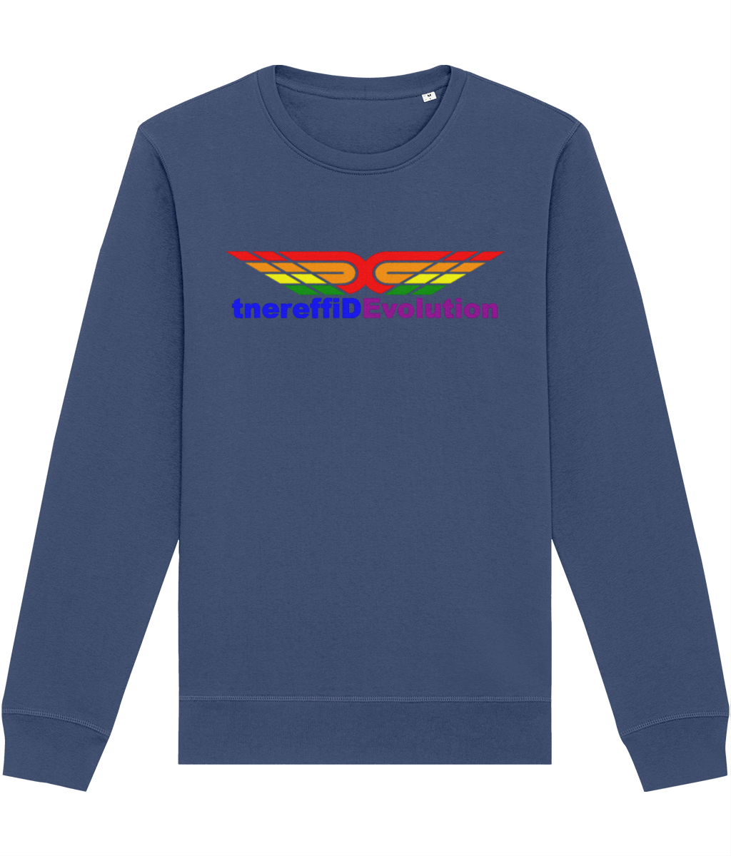 Different Evolution: Eco Roller Adult Unisex Sweatshirt SX137 L-Rainbow Logo1: (Other Colour-Variants available)